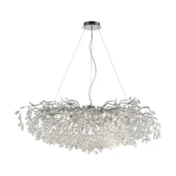 LED Kronleuchter chrom Kristallanhänger Pendelleuchte Schlafzimmer
