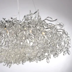 LED Kronleuchter chrom Kristallanhänger Pendelleuchte Schlafzimmer