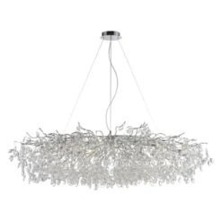 LED Kronleuchter Kristallanhänger chrom Pendelleuchte Schlafzimmer