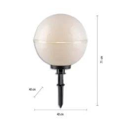 LED Kugelleuchte 2er Set 40x40x71cm weiß mit Kabel und Spieß Außenlampe