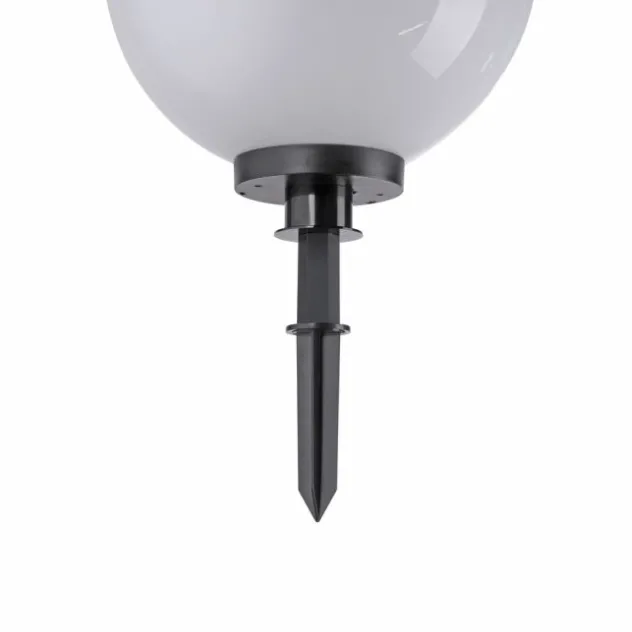 LED Kugelleuchte 2er Set 40x40x71cm weiß mit Kabel und Spieß Außenlampe
