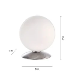 LED-Kugelleuchte, Tischleuchte, warmweißer Lichtfarbe, Touchdimmer, blendfrei