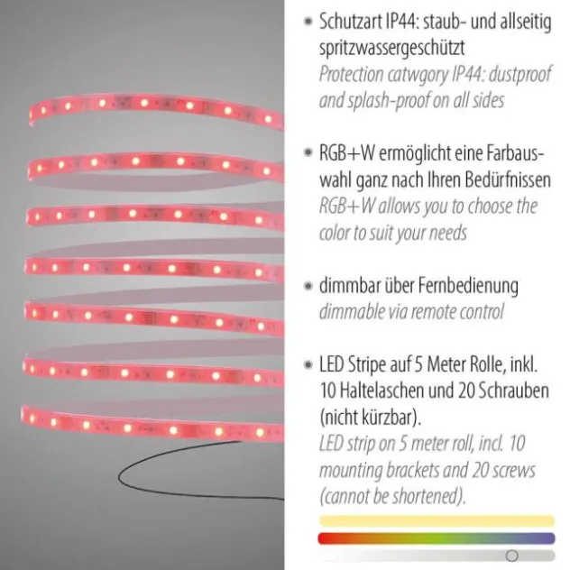 LED Lichtstreifen mehrfarbig 5 Meter mit Fernbedienung dimmbar RGB