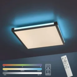 LED Panel Deckenleuchte, schwarz, dimmbar, Fernbedienung, Memory