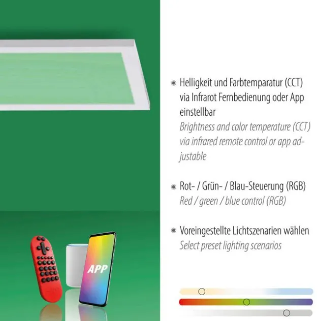 LED Panel, Deckenleuchte, weiß, 100x25 cm, dimmbar, Smart-Home