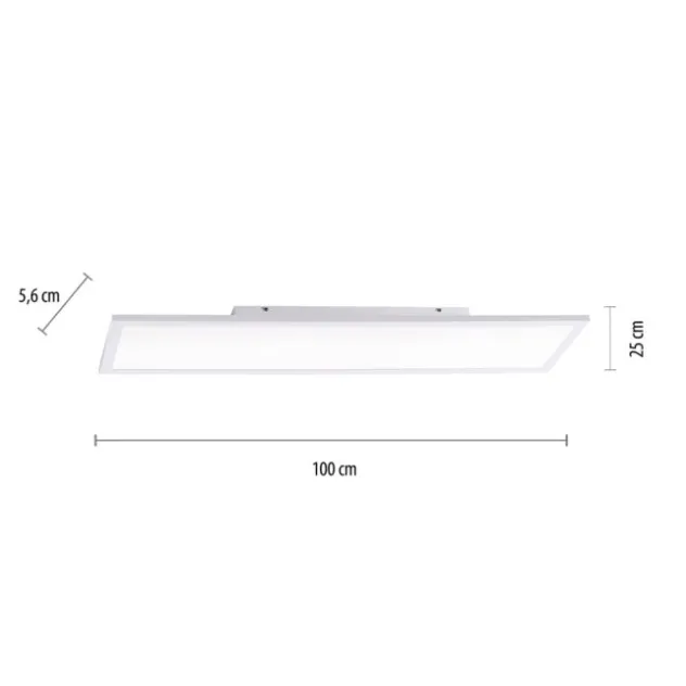 LED Panel, Deckenleuchte, weiß, 100x25 cm, dimmbar, Smart-Home