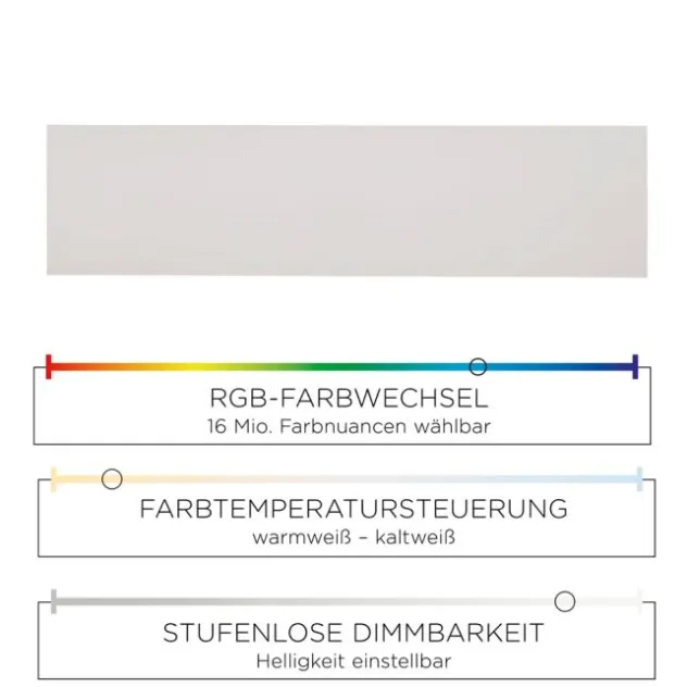 LED Panel, digitaler Farbwechsel, CCT Steuerung, 100 x 25 cm