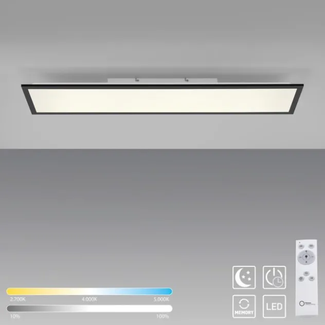 LED Panel. Flat. Deckenleuchte, schwarz, dimmbar