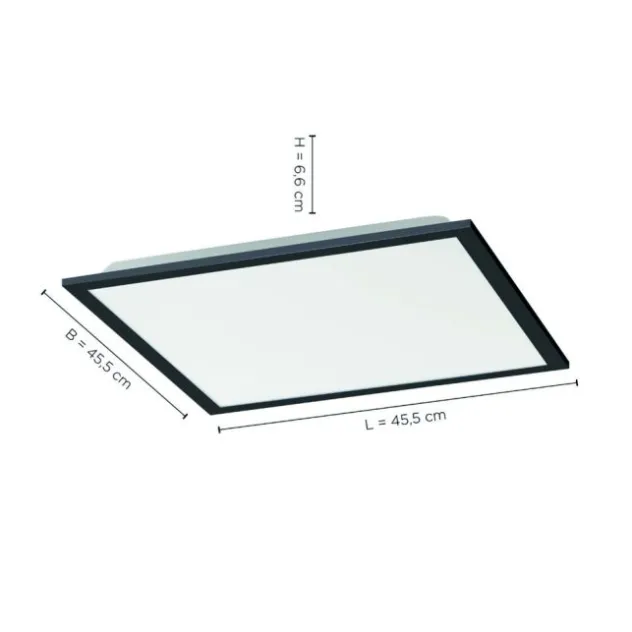 LED Panel, Rahmen schwarz, dimmbar, CCT Lichtfarbsteuerung, quadratisch