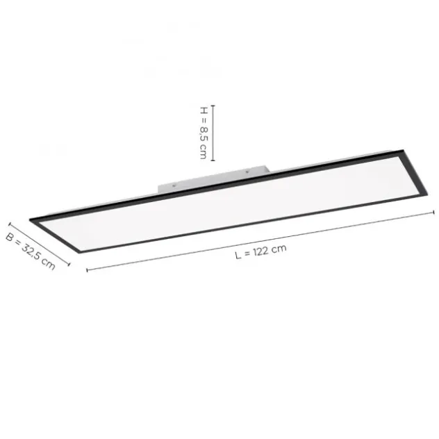 LED Panel, Rahmen schwarz, rechteckig, CCT, Fernbedienung, dimmbar, modern