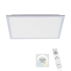 LED Panel Rahmen silberfarbig, 45,5x45,5cm, Fernbedienung, platzsparend