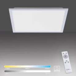 LED Panel Rahmen silberfarbig, 45,5x45,5cm, Fernbedienung, platzsparend