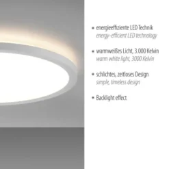 LED Panel rund, flache Deckenleuchte, Backlight, Deckenlampe,