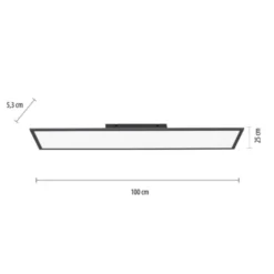 LED Panel, schwarz, 100x25cm, CCT Farbsteuerung, dimmbar, Fernbedienung