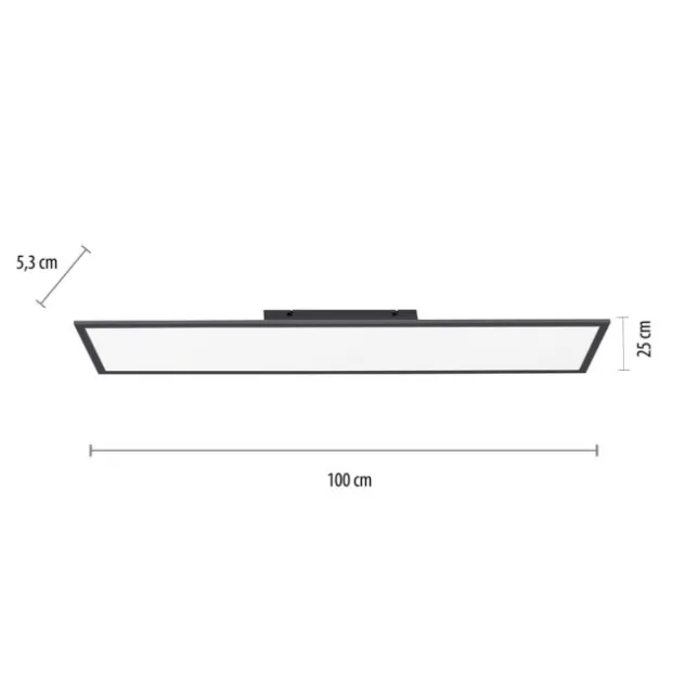 LED Panel, schwarz, 100x25cm, CCT Farbsteuerung, dimmbar, Fernbedienung