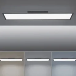 LED Panel, schwarz, 100x25cm, CCT Farbsteuerung, dimmbar, Fernbedienung