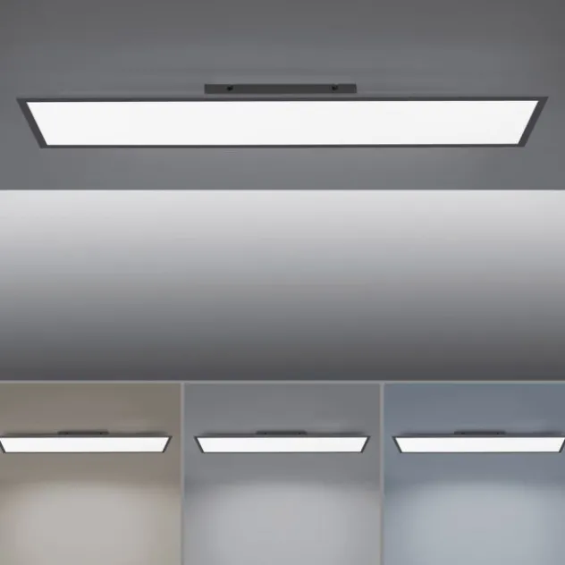 LED Panel, schwarz, 100x25cm, CCT Farbsteuerung, dimmbar, Fernbedienung
