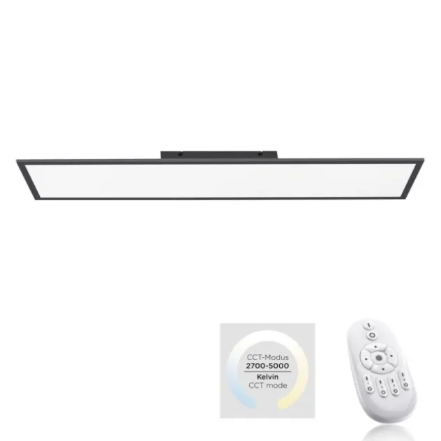 LED Panel, schwarz, 100x25cm, CCT Farbsteuerung, dimmbar, Fernbedienung