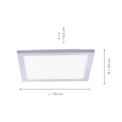 LED-Panel, silber, 30x30cm, quadratisch, schlicht, blendfrei, Flur, flach