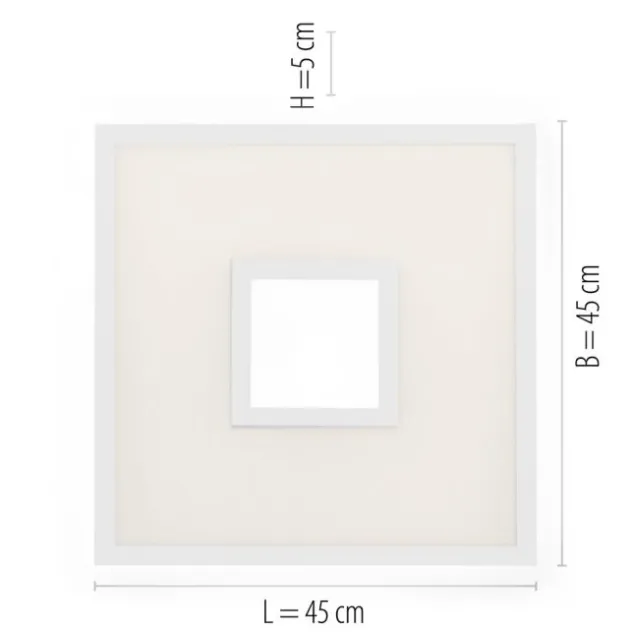 LED Panel, weiß, CUT OUT, quadratisch, inkl. Fernbedienung, CCT, dimmbar