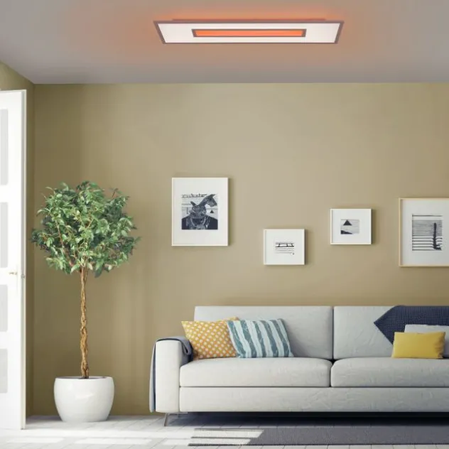 LED Panel, weiß, rechteckig, Cut Out, dimmbar, inkl. Fernbedienung, modern