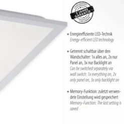 LED Panel, weiss, 45x45, Backlight, Memory Funktion, Serienschaltung