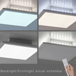 LED-Panel, weiß, 30x30cm, dimmbar, Backlight, Fernbedienung, Farbsteuerung