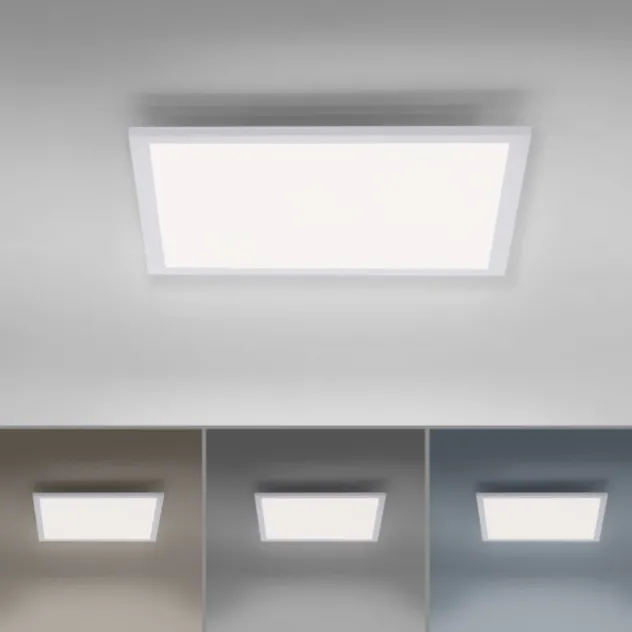 LED-Panel, weiß, 45x45cm, flach, blendfreies Licht, CCT, dimmbar
