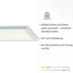 LED-Panel, weiß, 120x30cm, flach, CCT, dimmbar, Deckenleuchte