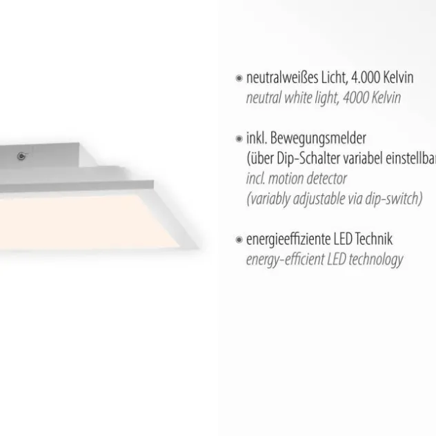 LED-Panel, weiß, 29,5x29,5cm, incl. Bewegungsmelder