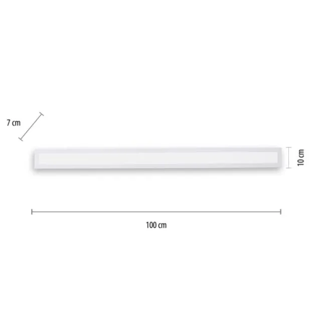 LED-Panel, weiß, 100x10cm, neutralweiß, Bewegungsmelder, rechteckig, modern