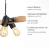 LED Pendellampe CANOP schwarz 4 flammig Holz Metall Industrie Design