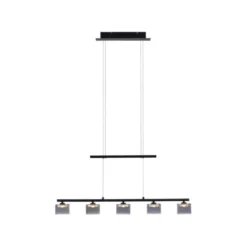 LED Pendellampe schwarz 5 flammig höhenverstellbar Esstischlampe