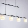 LED Pendellampe silberfarbig 5 flammig höhenverstellbar Esstischlampe