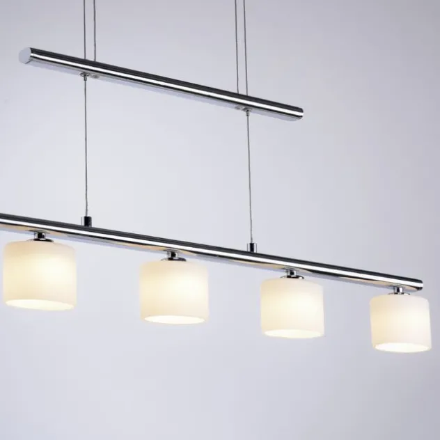 LED Pendellampe silberfarbig 5 flammig höhenverstellbar Esstischlampe
