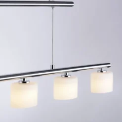 LED Pendellampe silberfarbig 5 flammig höhenverstellbar Esstischlampe