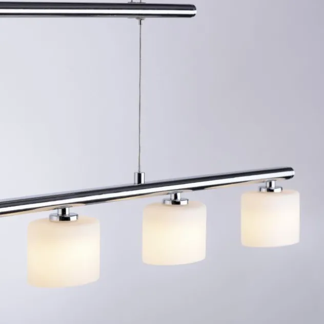 LED Pendellampe silberfarbig 5 flammig höhenverstellbar Esstischlampe