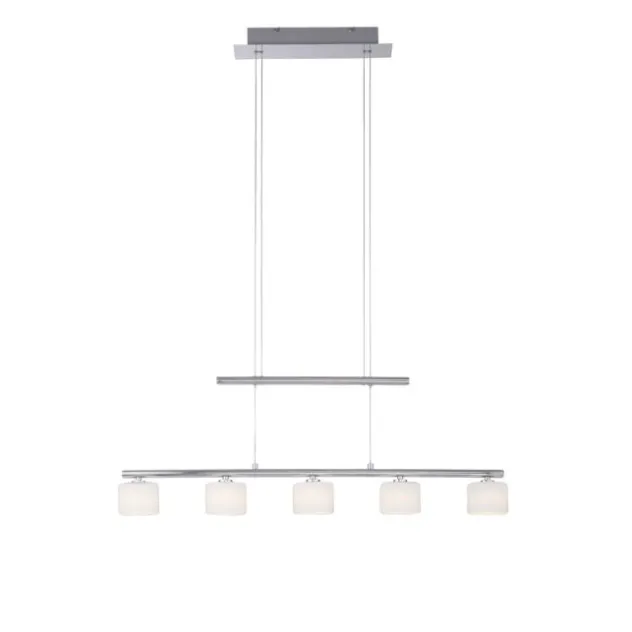 LED Pendellampe silberfarbig 5 flammig höhenverstellbar Esstischlampe