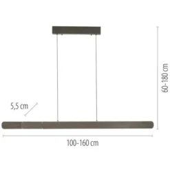 LED Pendelleuchte ADRIANA dunkel-metal-braun höhenverstellbar dimmbar