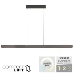 LED Pendelleuchte ADRIANA dunkel-metal-braun höhenverstellbar dimmbar