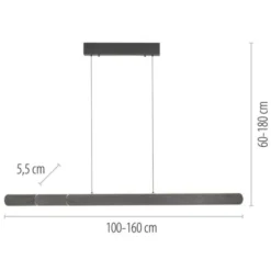 LED Pendelleuchte ADRIANA schwarz höhenverstellbar dimmbar CCT