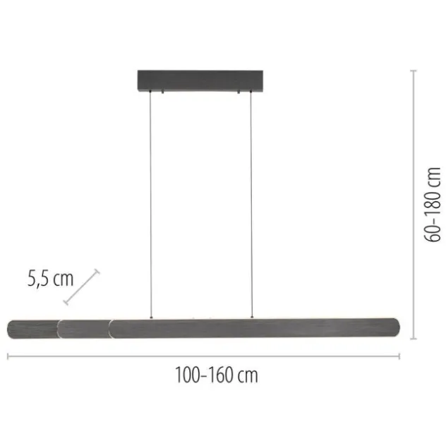 LED Pendelleuchte ADRIANA schwarz höhenverstellbar dimmbar CCT