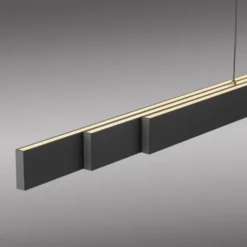 LED Pendelleuchte ADRIANA SQUARE, anthrazit, Dimmer, ausziehbar, warm- bis kaltweiß