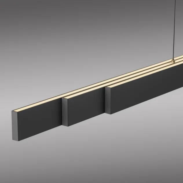 LED Pendelleuchte ADRIANA SQUARE, anthrazit, Dimmer, ausziehbar, warm- bis kaltweiß