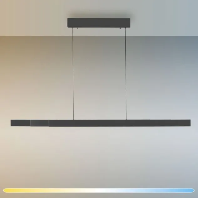 LED Pendelleuchte ADRIANA SQUARE, anthrazit, Dimmer, ausziehbar, warm- bis kaltweiß