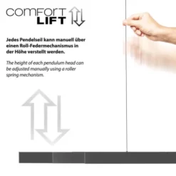 LED Pendelleuchte ADRIANA SQUARE, anthrazit, Dimmer, ausziehbar, warm- bis kaltweiß