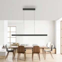 LED Pendelleuchte ADRIANA SQUARE, anthrazit, Dimmer, ausziehbar, warm- bis kaltweiß