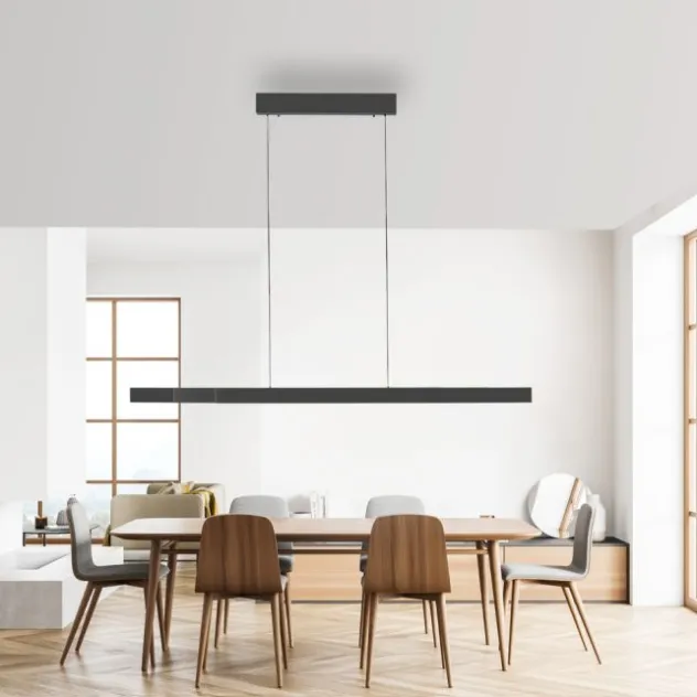 LED Pendelleuchte ADRIANA SQUARE, anthrazit, Dimmer, ausziehbar, warm- bis kaltweiß