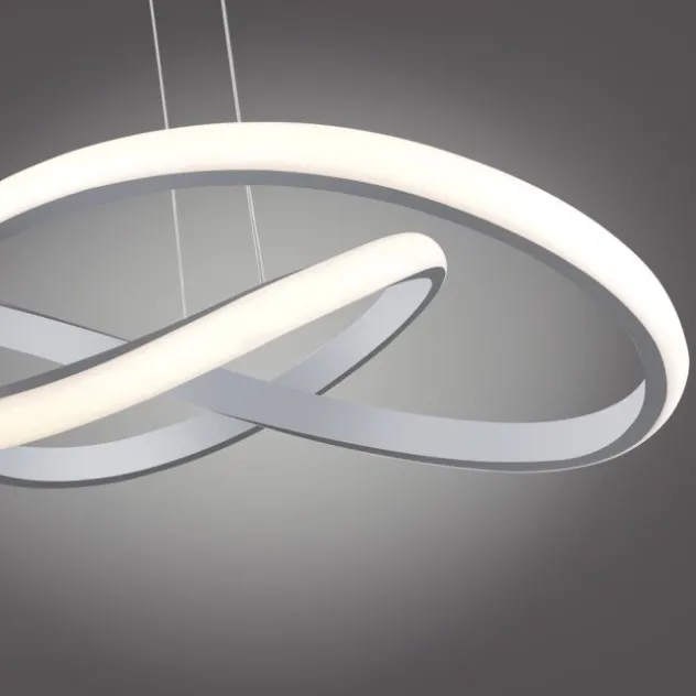 LED-Pendelleuchte, alufarben, dimmbar, höhenverstellbar