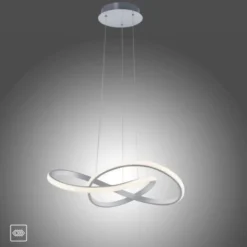 LED-Pendelleuchte, alufarben, dimmbar, höhenverstellbar